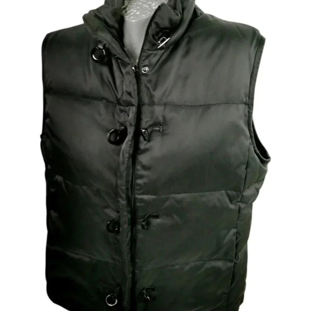 Talbots Down Black Puffer Vest  Sz L Womans Winter‎ - Picture 6 of 6